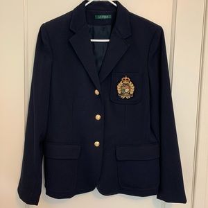 Ralph Lauren Crested Blazer- Navy